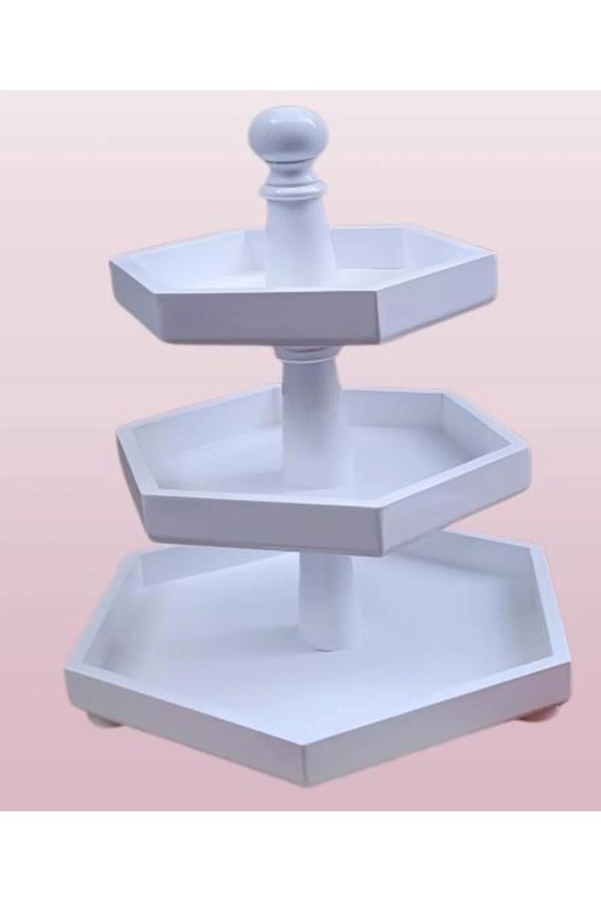 Hobi Adn 90248 Dekoratif Sunumluk Kuruyemişlik MDF Parlak Beyaz MODEL El Yapım - Görsel 2