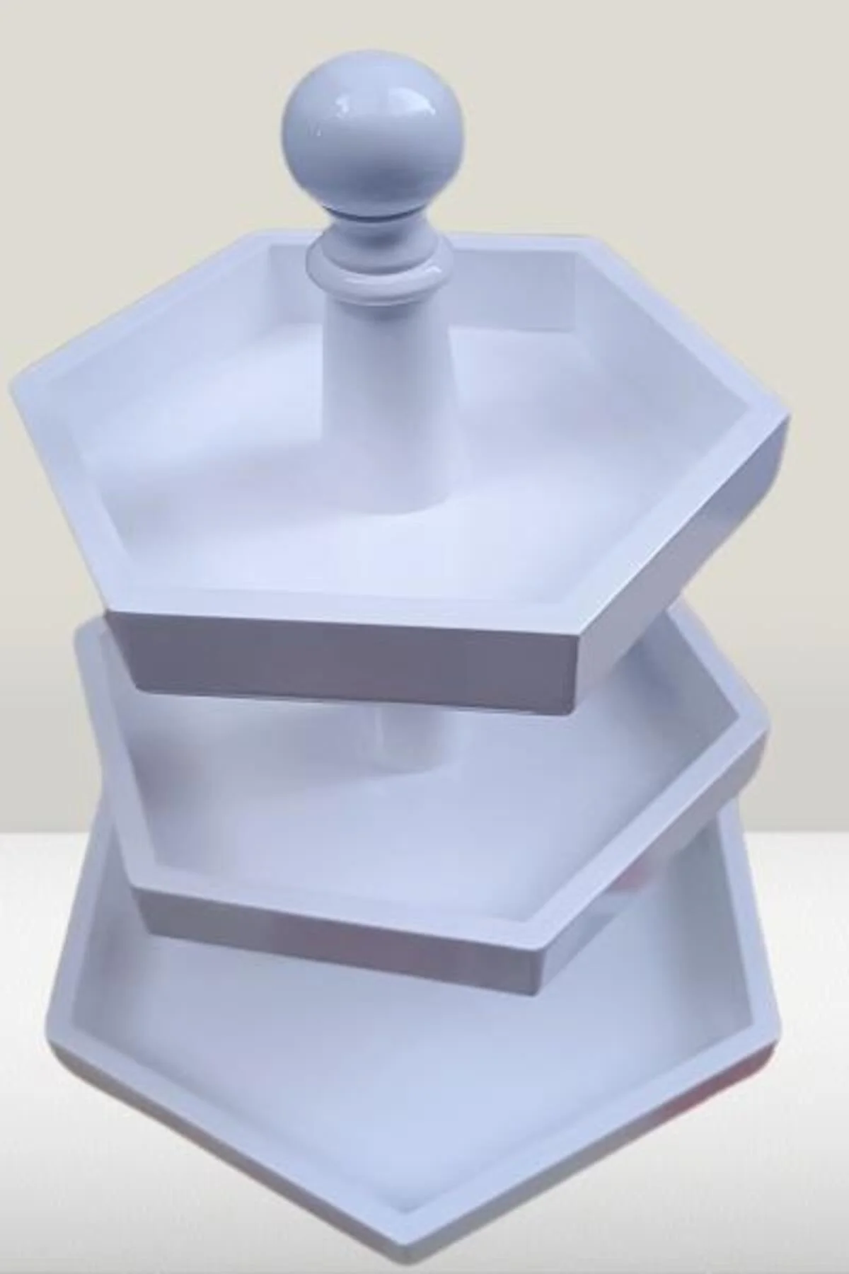 Hobi Adn 90248 Dekoratif Sunumluk Kuruyemişlik MDF Parlak Beyaz MODEL El Yapım - Görsel 4