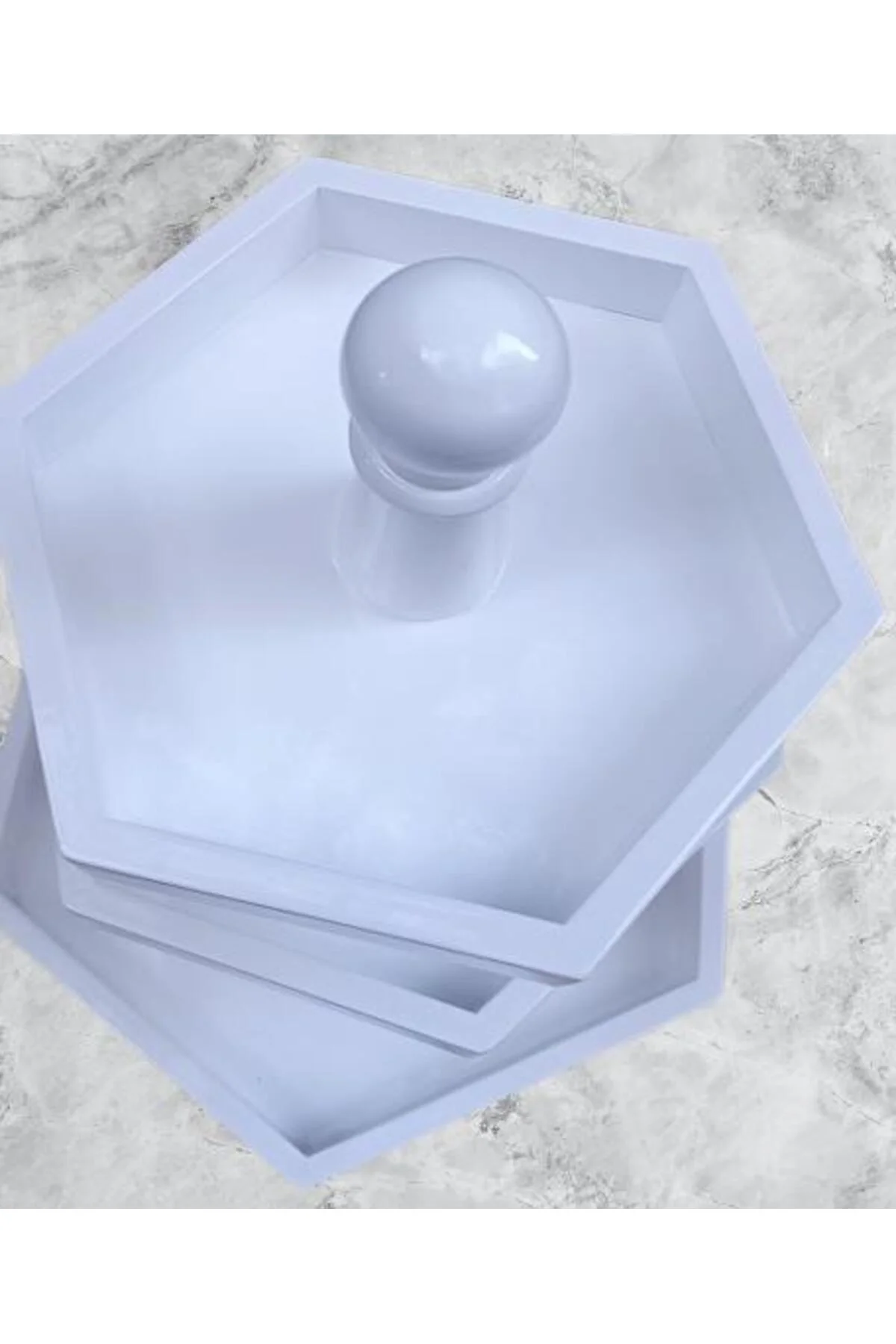 Hobi Adn 90248 Dekoratif Sunumluk Kuruyemişlik MDF Parlak Beyaz MODEL El Yapım - Görsel 3