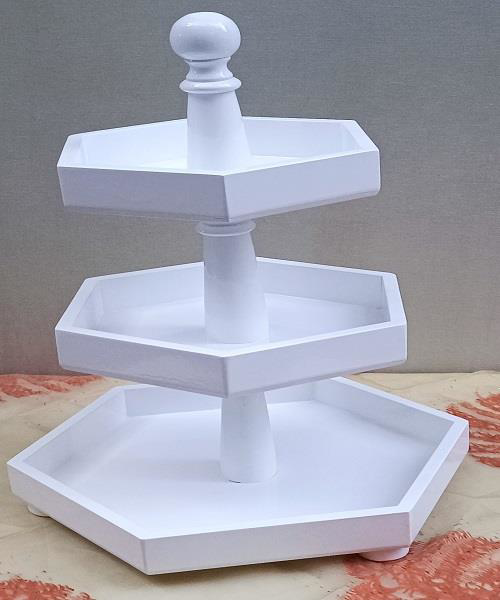 Hobi Adn 90248 Dekoratif Sunumluk Kuruyemişlik MDF Parlak Beyaz M