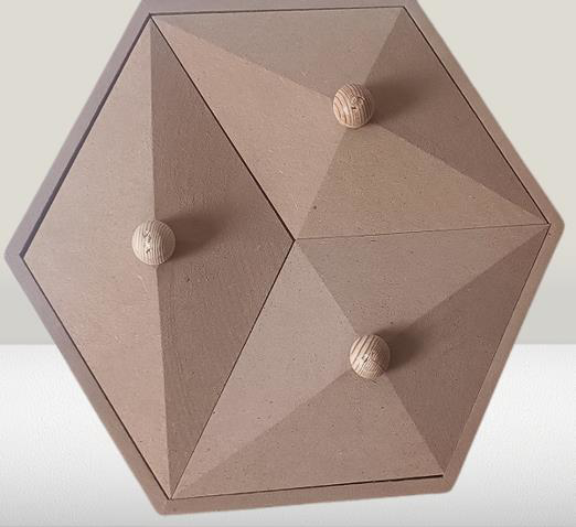 Hobi Adn 90251 Piramit Kutu Dekoratif Ahşap MDF HAM CNC Kesim El 