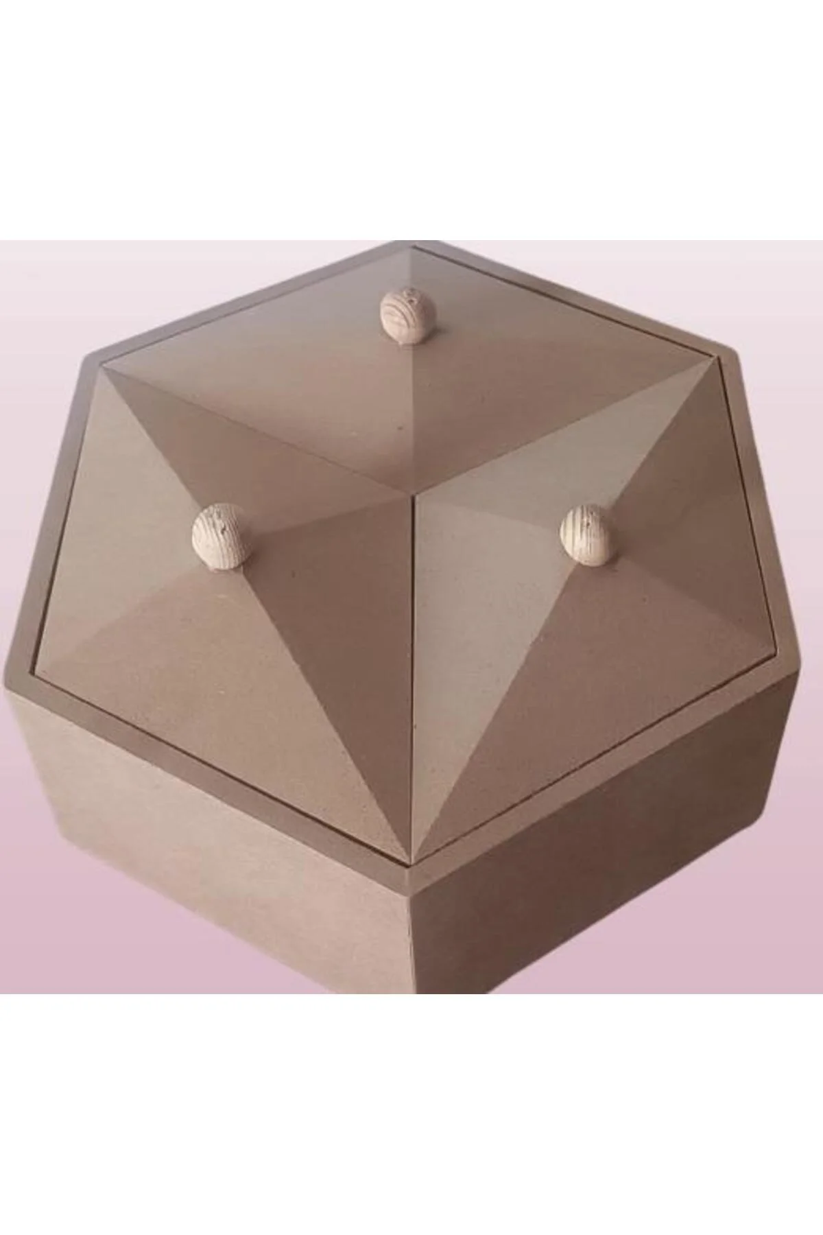 Hobi Adn 90251 Piramit Kutu Dekoratif Ahşap MDF HAM CNC Kesim El Yapım - Görsel 6
