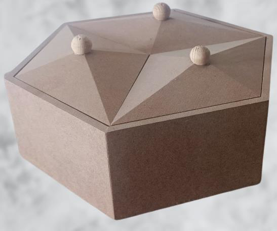 Hobi Adn 90251 Piramit Kutu Dekoratif Ahşap MDF HAM CNC Kesim El 