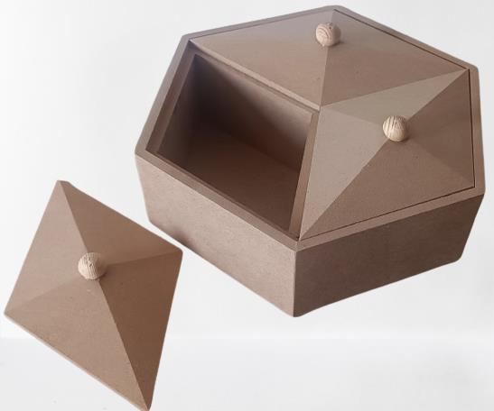 Hobi Adn 90251 Piramit Kutu Dekoratif Ahşap MDF HAM CNC Kesim El 