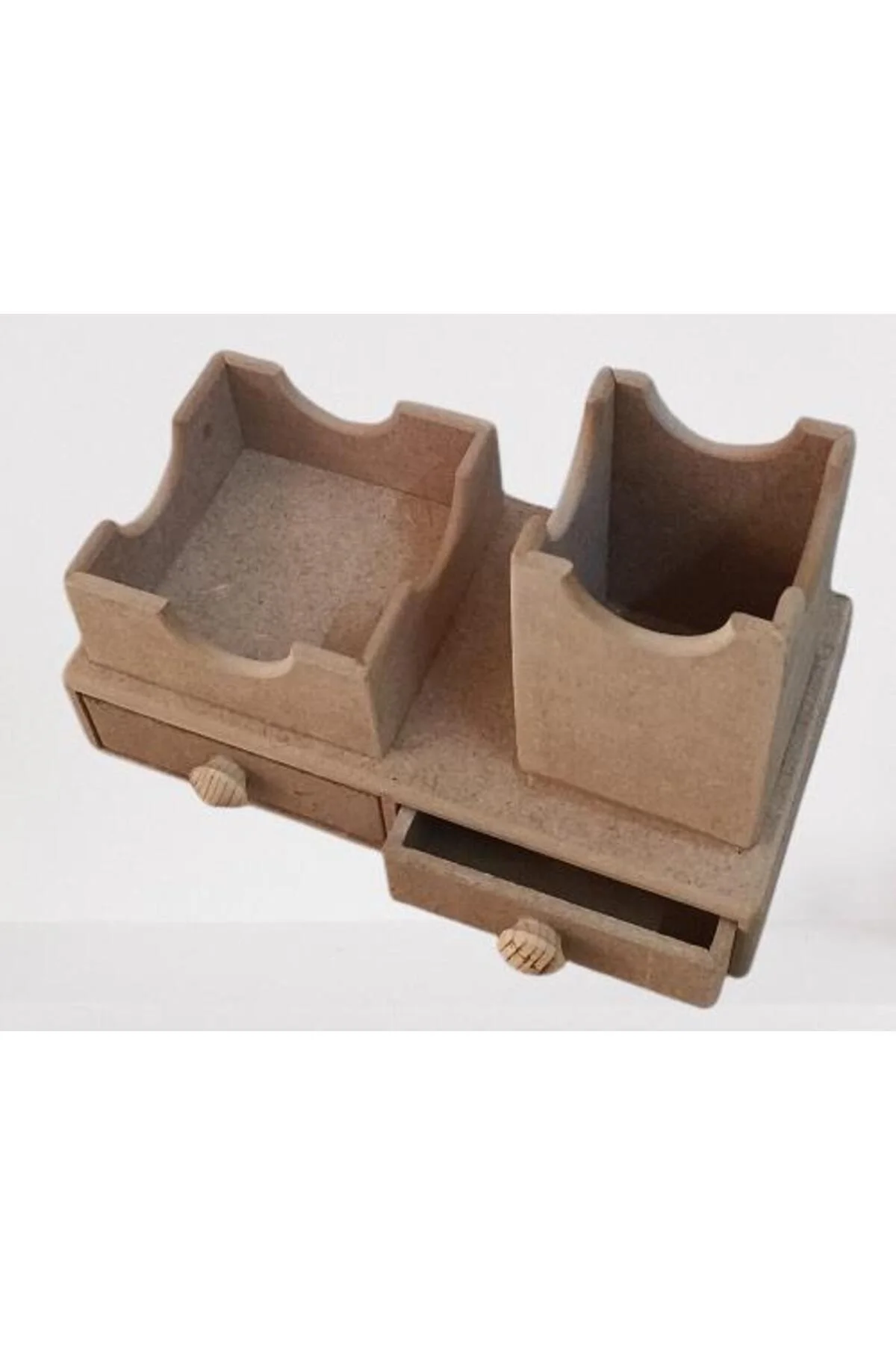 Hobi ADN 90254 Dekoratif Çift Çekmeceli Kalemlik Ahşap MDF HAM CNC Kesim El Yapım - Görsel 5