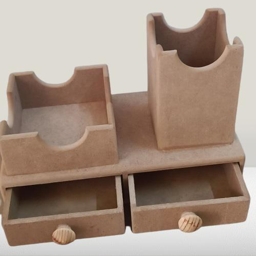Hobi ADN 90254 Dekoratif Çift Çekmeceli Kalemlik Ahşap MDF HAM CN