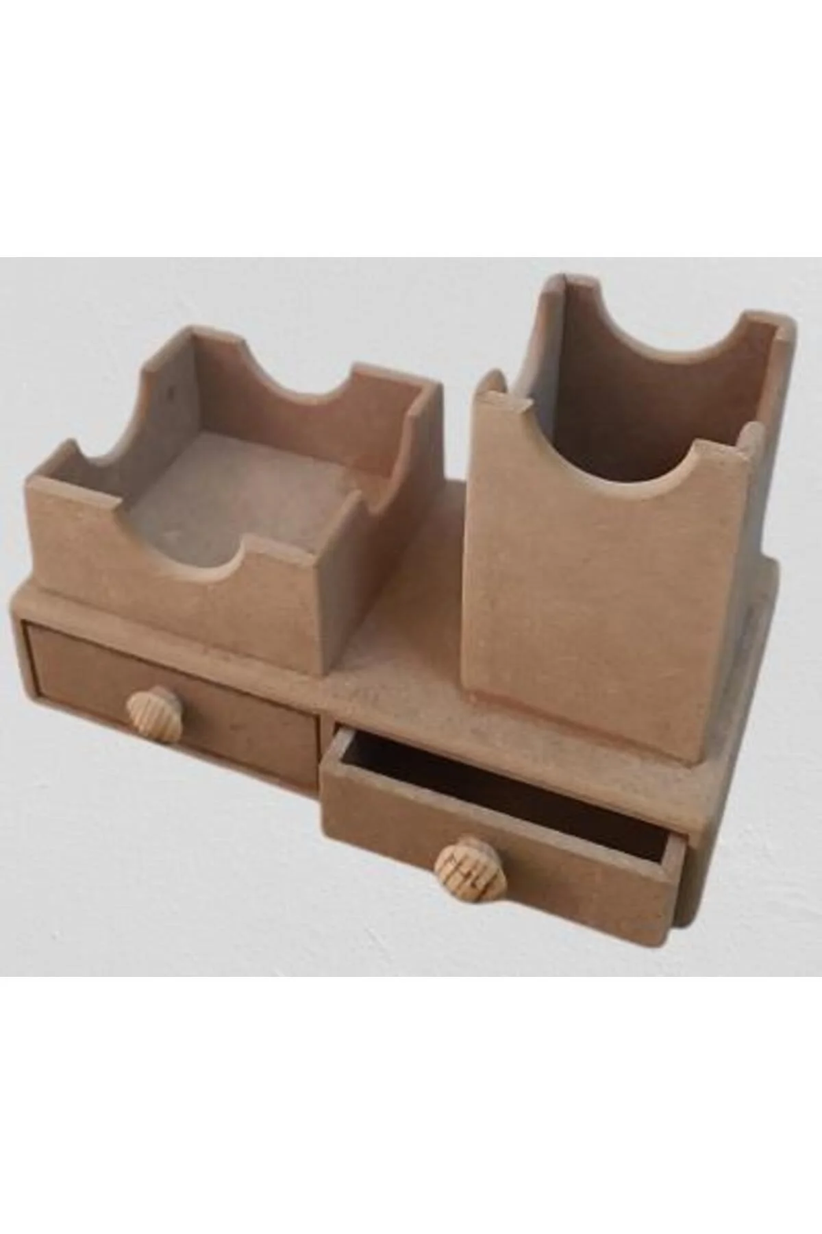 Hobi ADN 90254 Dekoratif Çift Çekmeceli Kalemlik Ahşap MDF HAM CNC Kesim El Yapım - Görsel 6