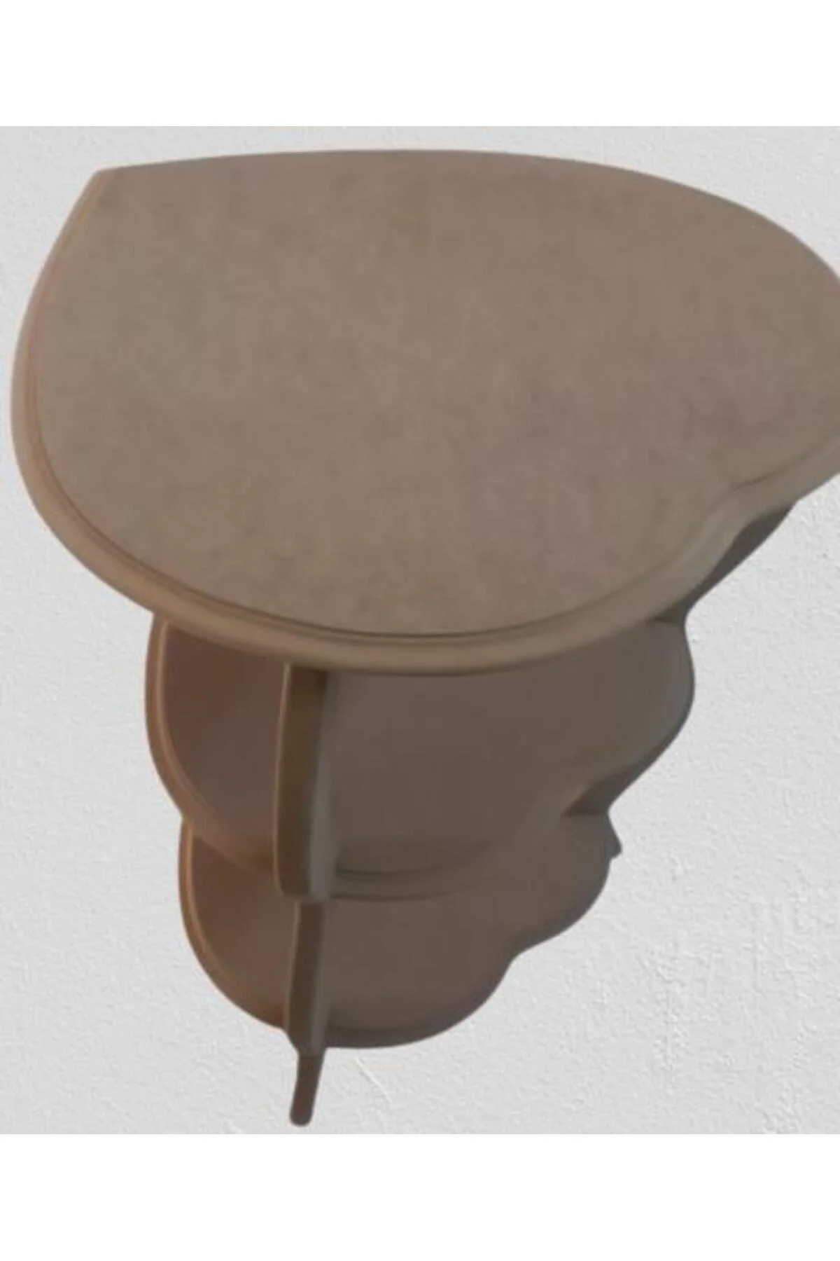 Hobi Adn 90259 Dekoratif Kalpli Fiskos Sehpa Ahşap MDF HAM CNC Kesim 3Raf El Yapı - Görsel 3