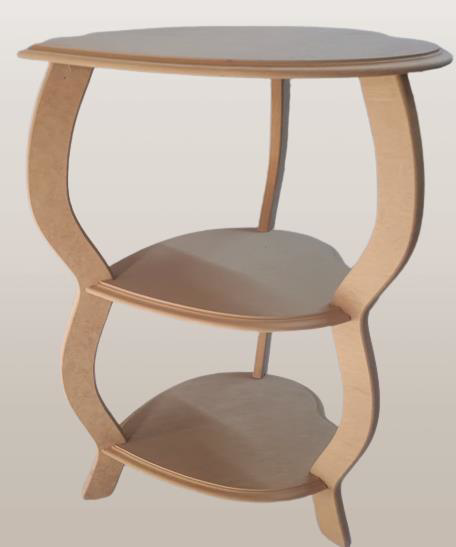 Hobi Adn 90259 Dekoratif Kalpli Fiskos Sehpa Ahşap MDF HAM CNC Ke