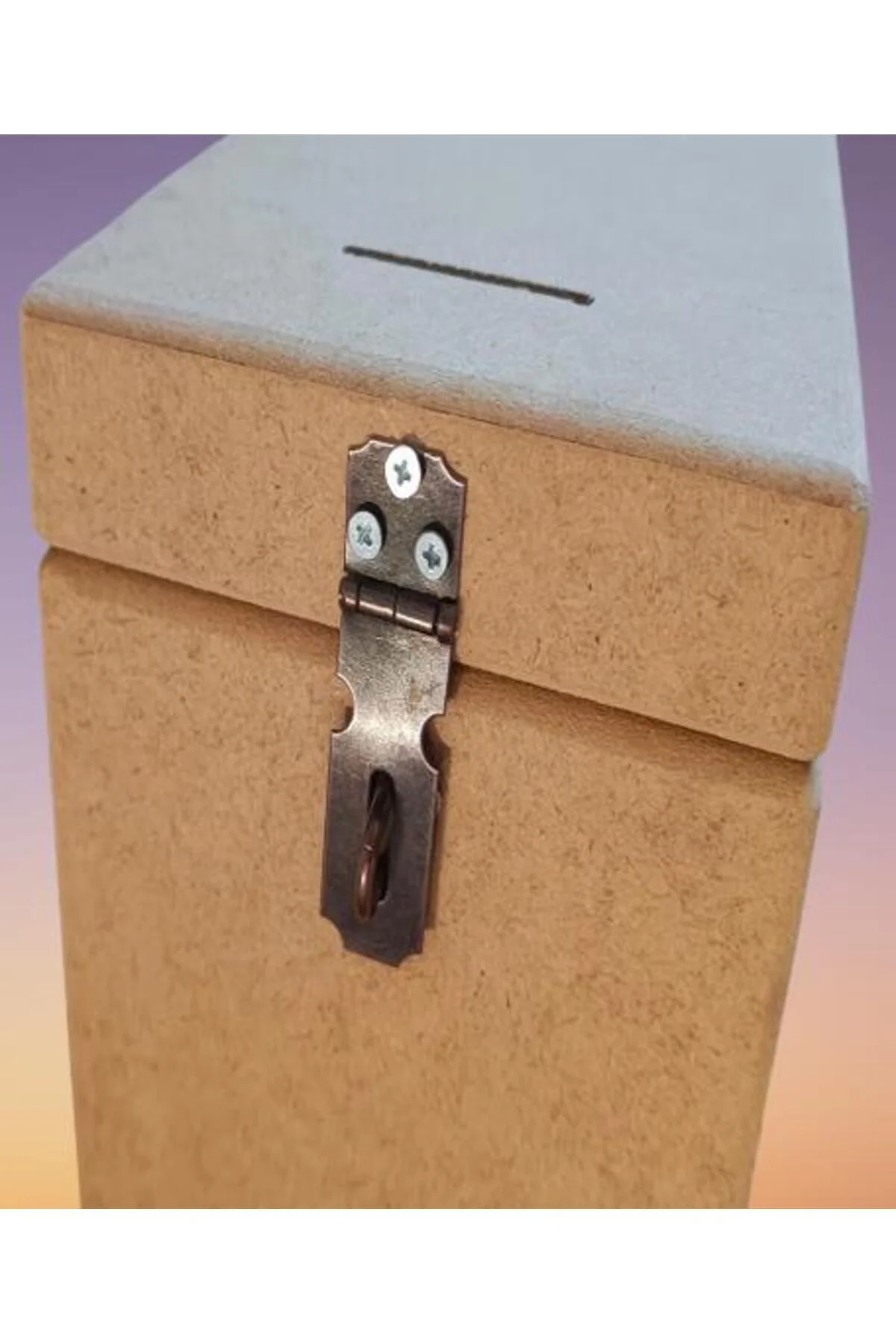 Hobi Adn 90264 Dekoratif Bahşiş Kutu Ahşap MDF HAM CNC Kesim MODEL El Yapım - Görsel 3