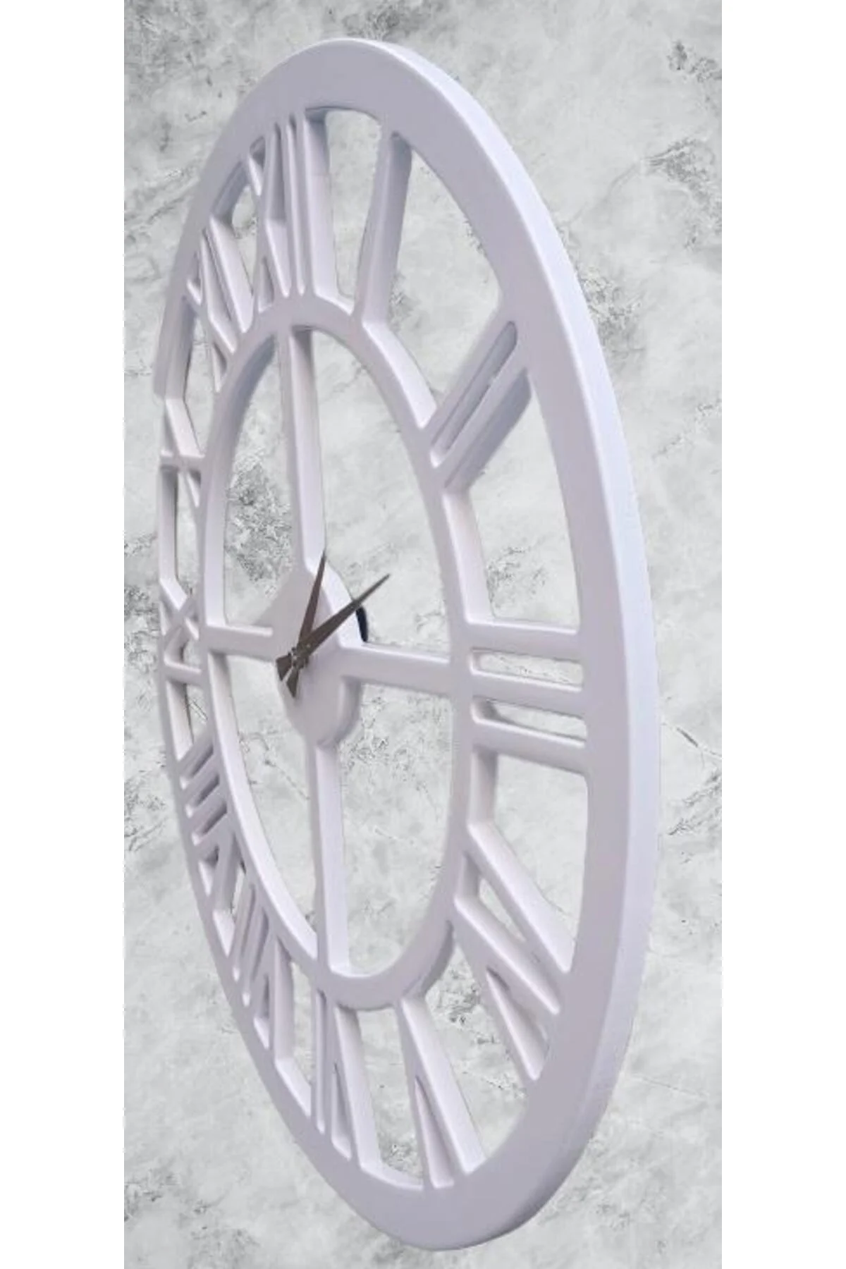 Hobi ADN 90271 Dekoratif Duvar Saat Ahşap MDF CNC Kesim Beyaz Renk MODEL El Yapım Hobi ADN 90271 Dekoratif Duvar Saat Ahşap MDF CNC Kesim Beyaz Renk MODEL El Yapım - Görsel 2