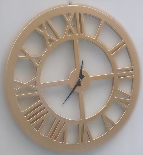 Hobi ADN 90272 Dekoratif Duvar Saat Ahşap MDF CNC Kesim Parlak Go