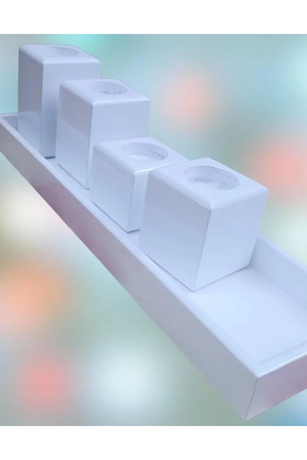 Hobi ADN 90273 Dekoratif Mumluk Ahşap MDF Parlak Beyaz MODEL El Yapım Hobi ADN 90273 Dekoratif Mumluk Ahşap MDF Parlak Beyaz MODEL El Yapım - Görsel 6