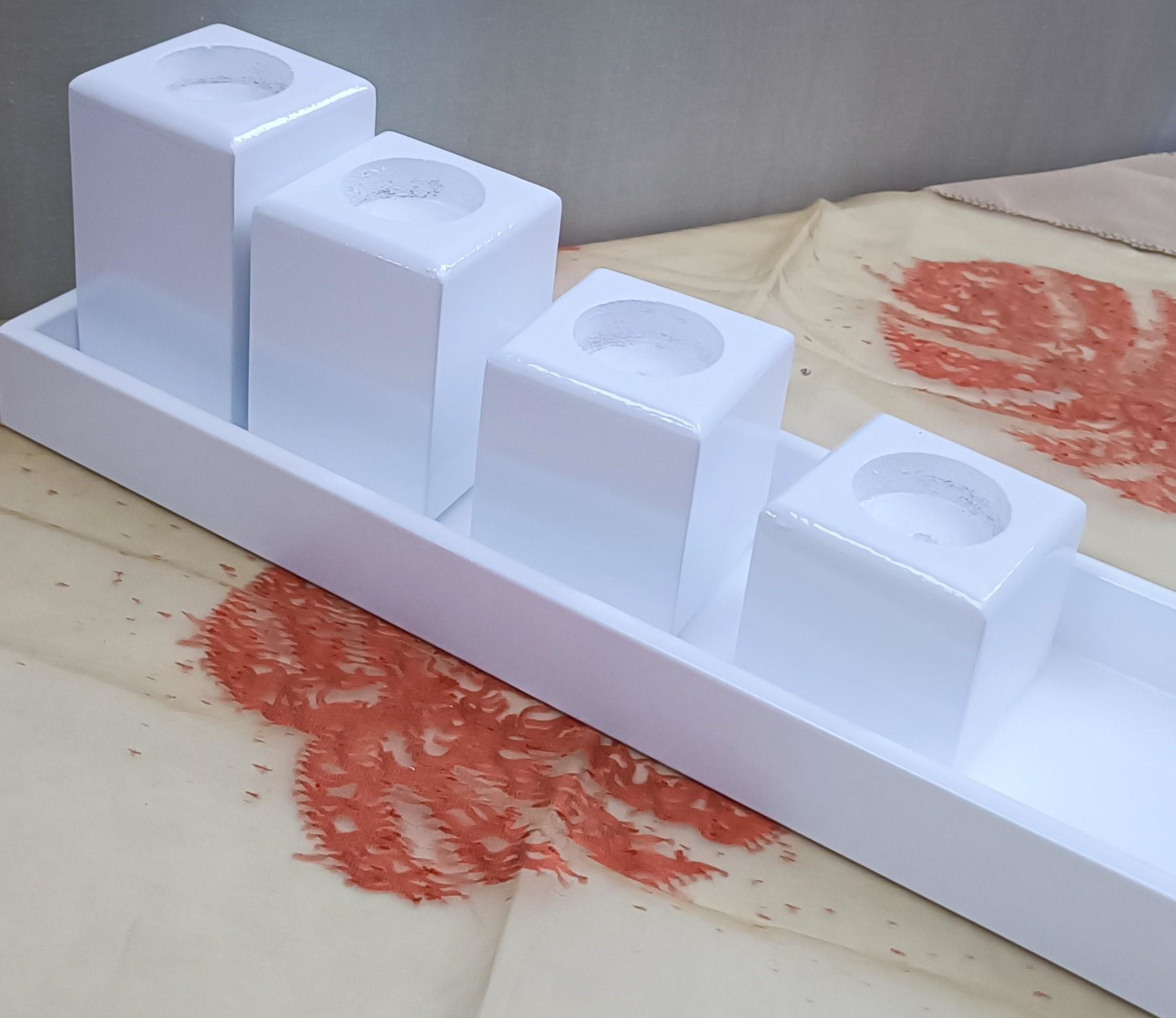 Hobi ADN 90273 Dekoratif Mumluk Ahşap MDF Parlak Beyaz MODEL  El 