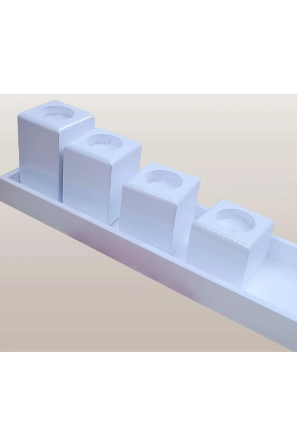 Hobi ADN 90273 Dekoratif Mumluk Ahşap MDF Parlak Beyaz MODEL El Yapım Hobi ADN 90273 Dekoratif Mumluk Ahşap MDF Parlak Beyaz MODEL El Yapım - Görsel 3