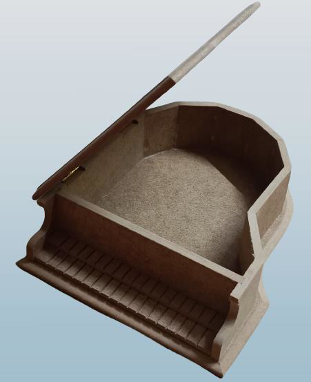 Hobi ADN 90274 Dekoratif Piyano Kutu Ayaklı Ahşap MDF HAM CNC Kes