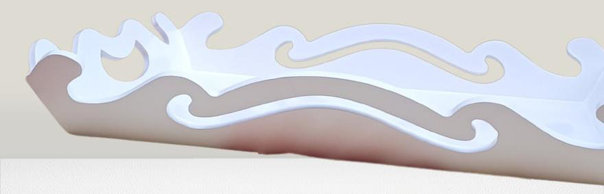 Hobi ADN 90281 Dekoratif Büyük Tepsi Dalgalı Ahşap MDF Parlk Beya