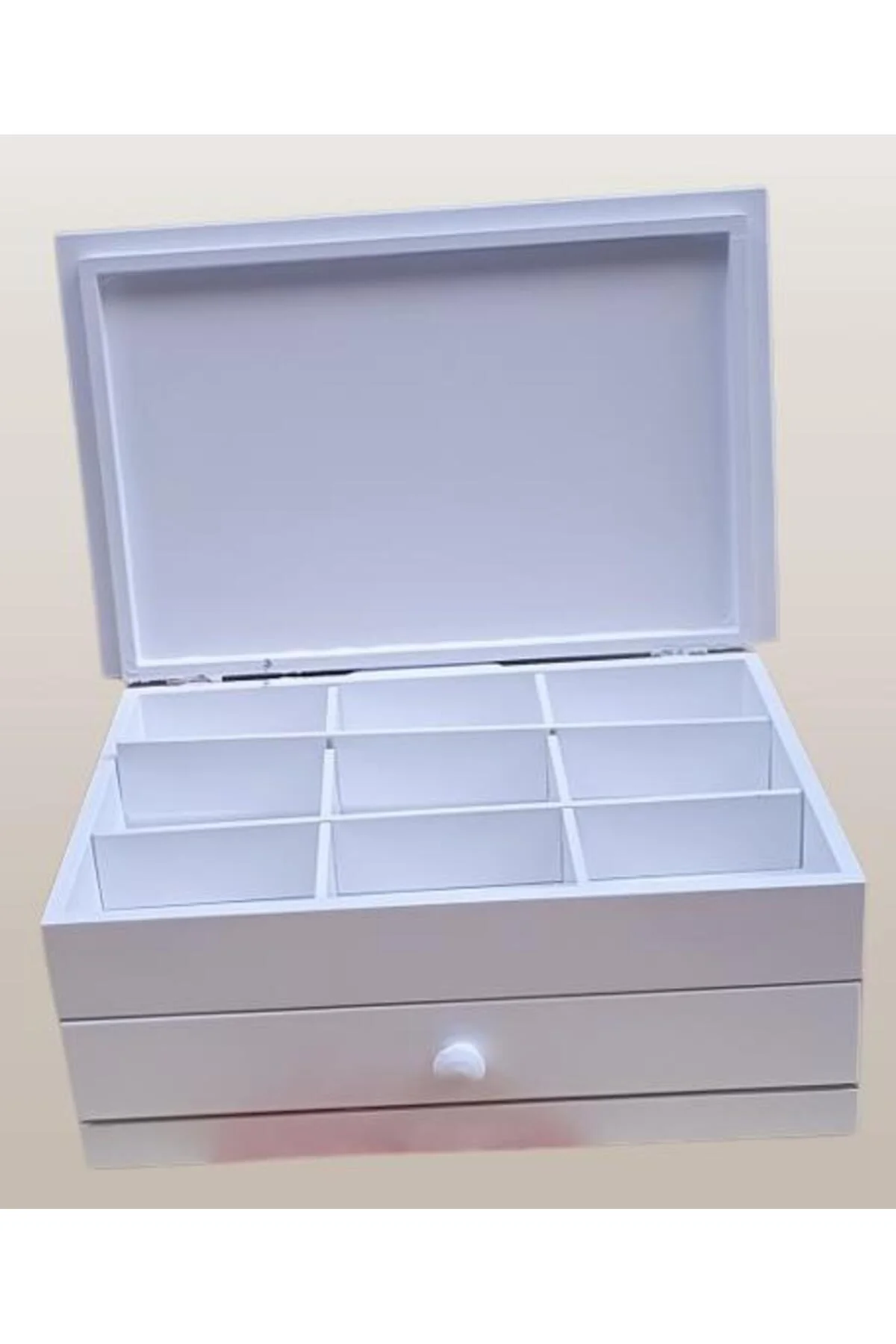 Hobi ADN 90283 Dekoratif Makyaj Kutu Çekmece Bölme Ahşap MDF Beyaz Lake El Yapım Hobi ADN 90283 Dekoratif Makyaj Kutu Çekmece Bölme Ahşap MDF Beyaz Lake El Yapım - Görsel 6
