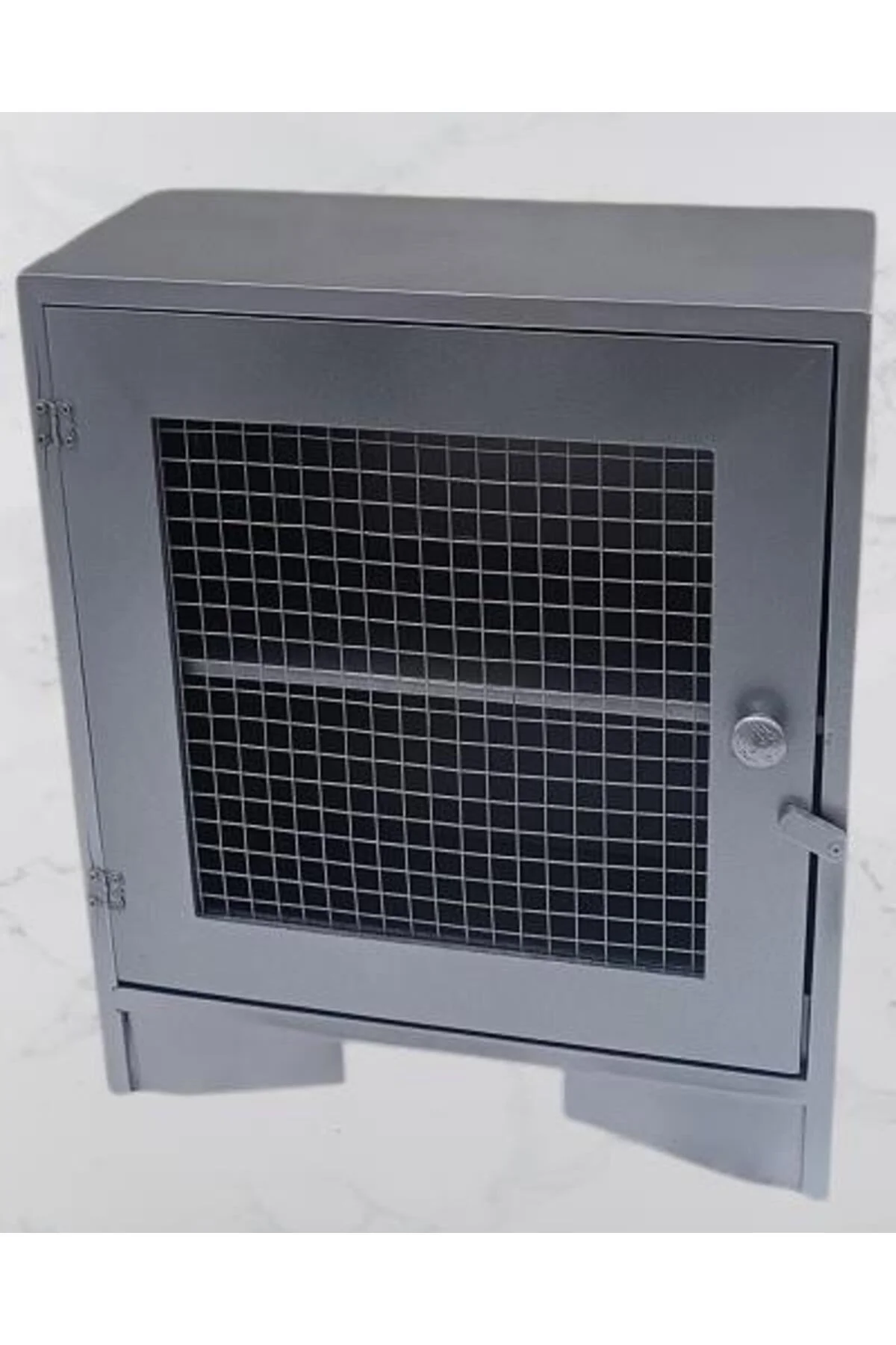 Hobi ADN 90354 Model Dekoratif Tezgah Telli Dolap Gümüş Gri Renk Ahşap MDF ElYapı - Görsel 6