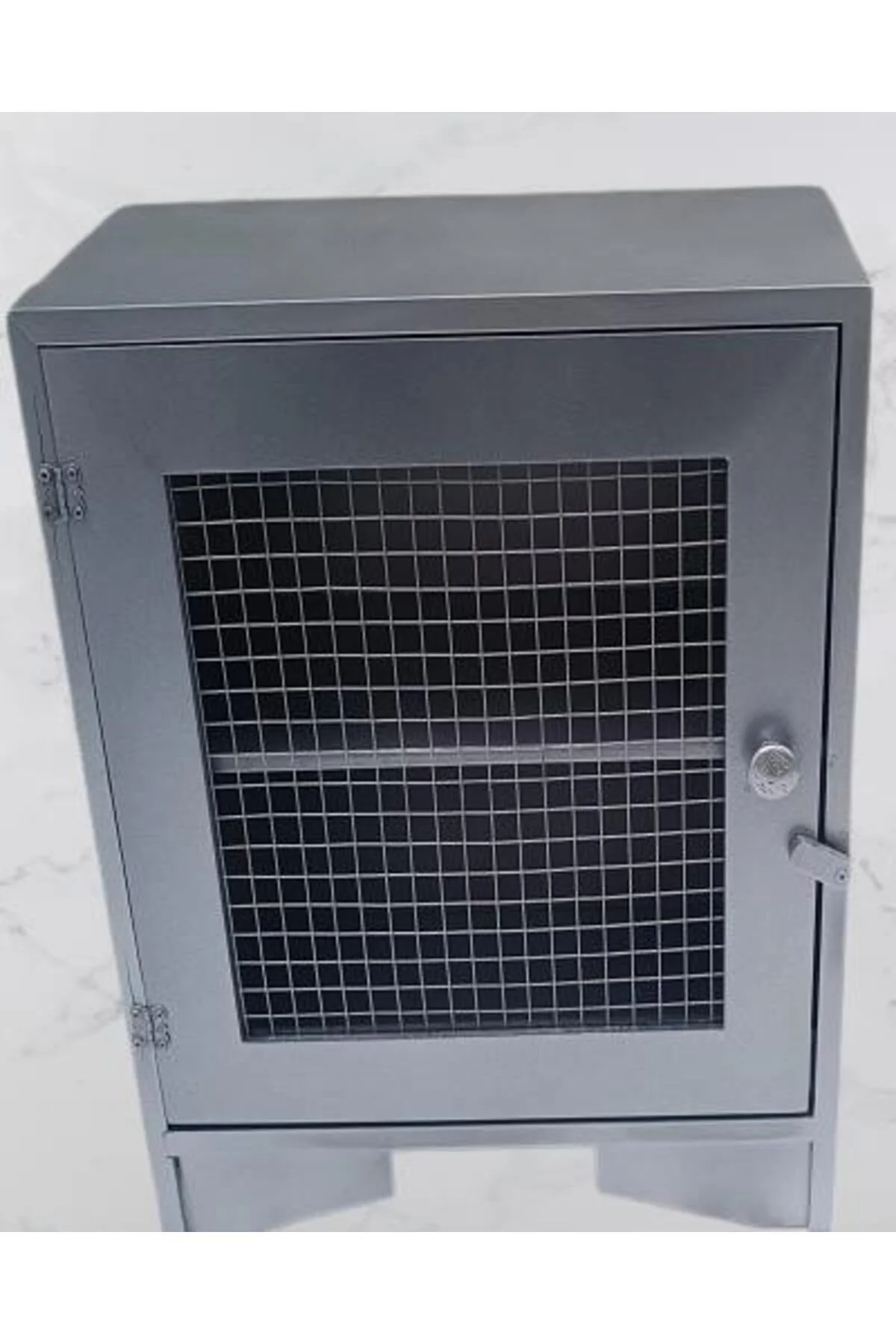 Hobi ADN 90354 Model Dekoratif Tezgah Telli Dolap Gümüş Gri Renk Ahşap MDF ElYapı - Görsel 4