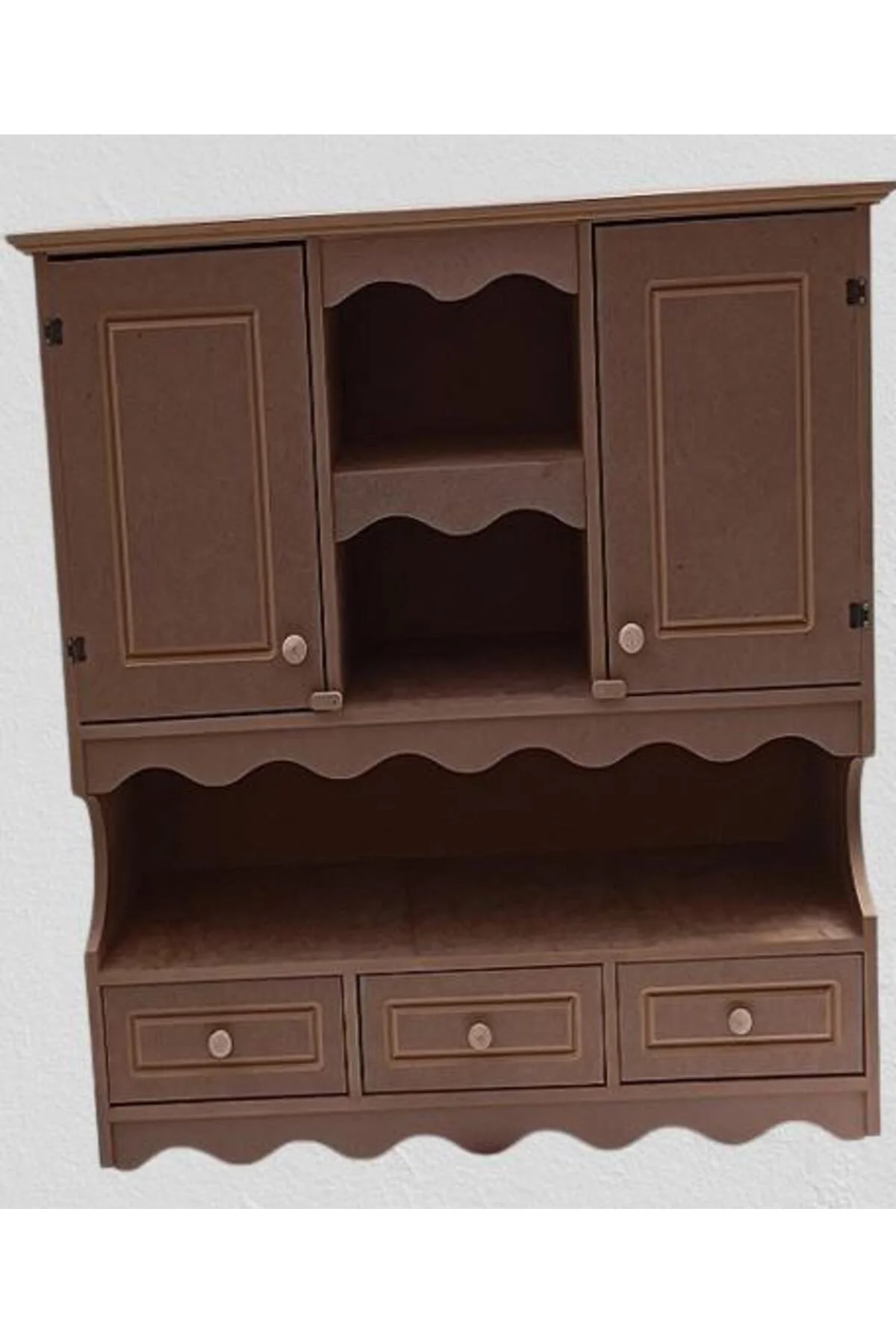 Hobi ADN 90357 Mutfak Dolap Terek Klasik Model CNC Kesim Ahşap MDF Ham El Yapım - Görsel 5