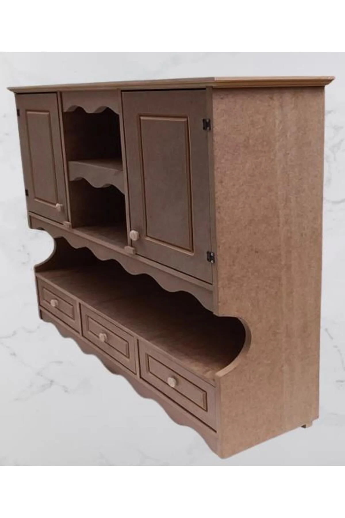 Hobi ADN 90357 Mutfak Dolap Terek Klasik Model CNC Kesim Ahşap MDF Ham El Yapım - Görsel 7