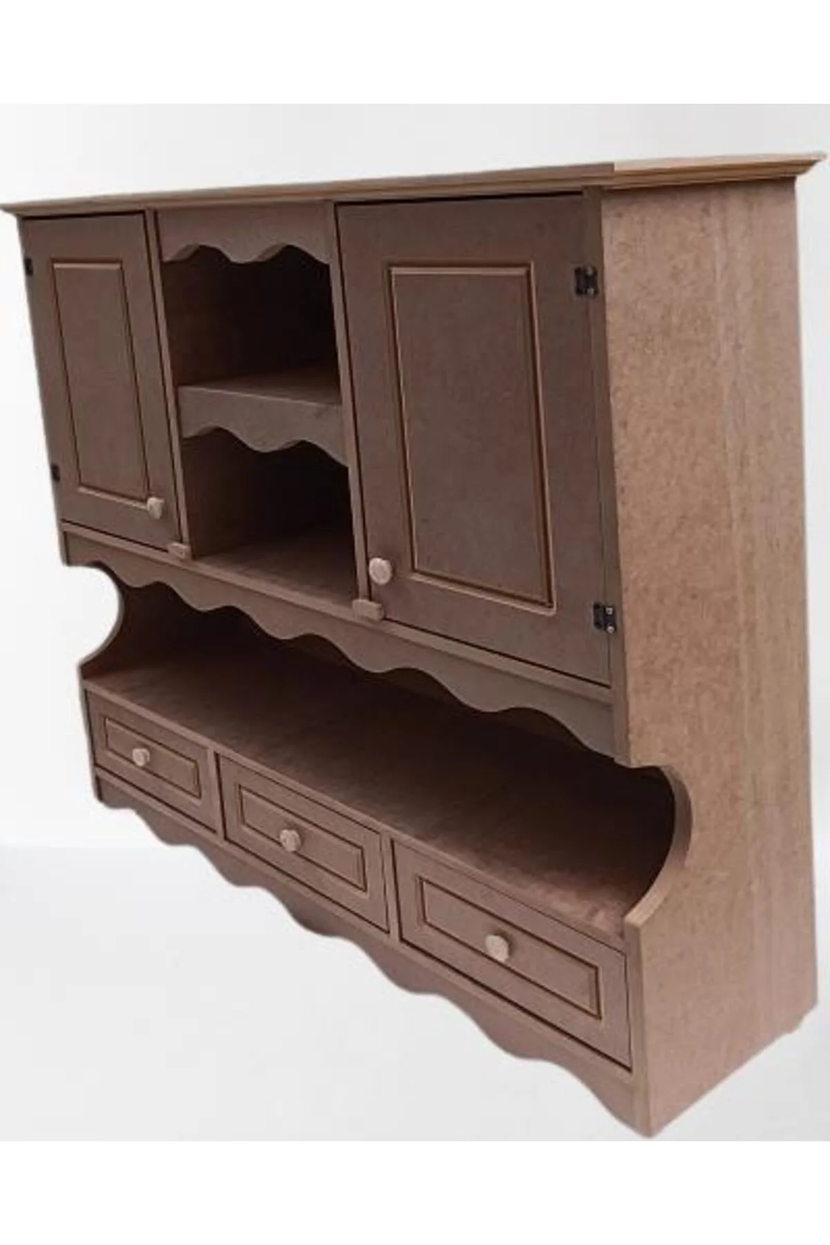 Hobi ADN 90357 Mutfak Dolap Terek Klasik Model CNC Kesim Ahşap MDF Ham El Yapım - Görsel 8