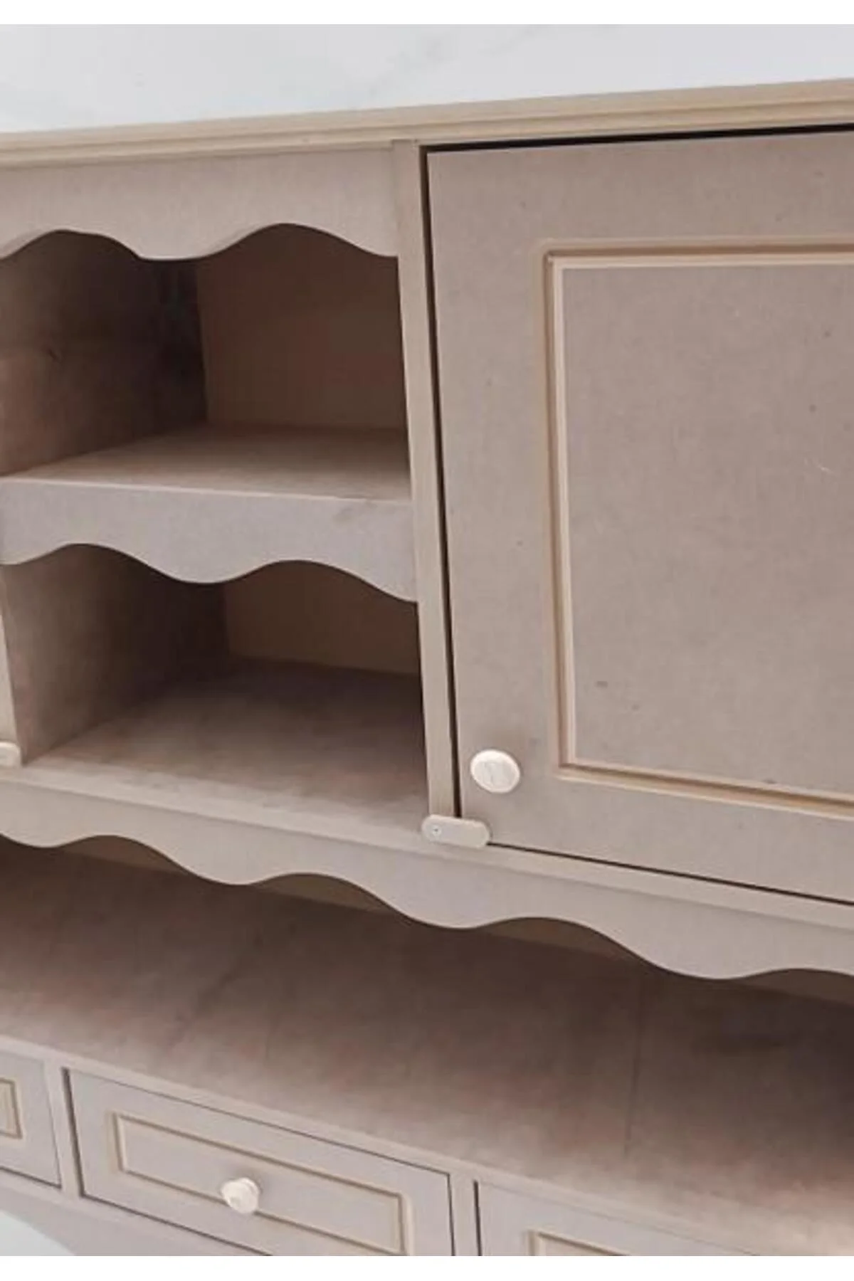 Hobi ADN 90357 Mutfak Dolap Terek Klasik Model CNC Kesim Ahşap MDF Ham El Yapım - Görsel 4