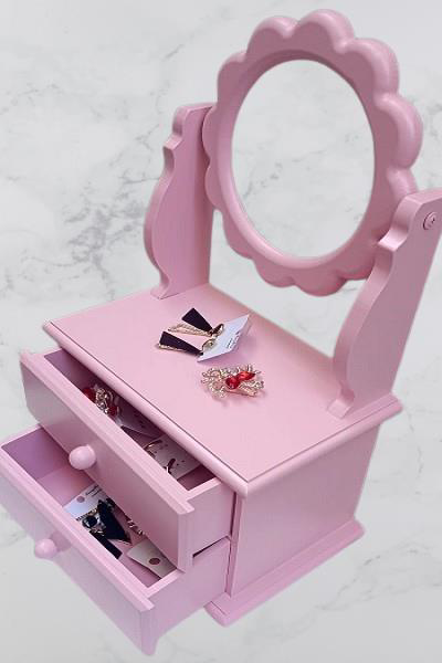 Hobi ADN 90382 Aynalı Makyaj Kutu Ve Takı Şifonyer Ahşap MDF Pemb