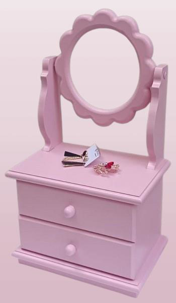 Hobi ADN 90382 Aynalı Makyaj Kutu Ve Takı Şifonyer Ahşap MDF Pemb