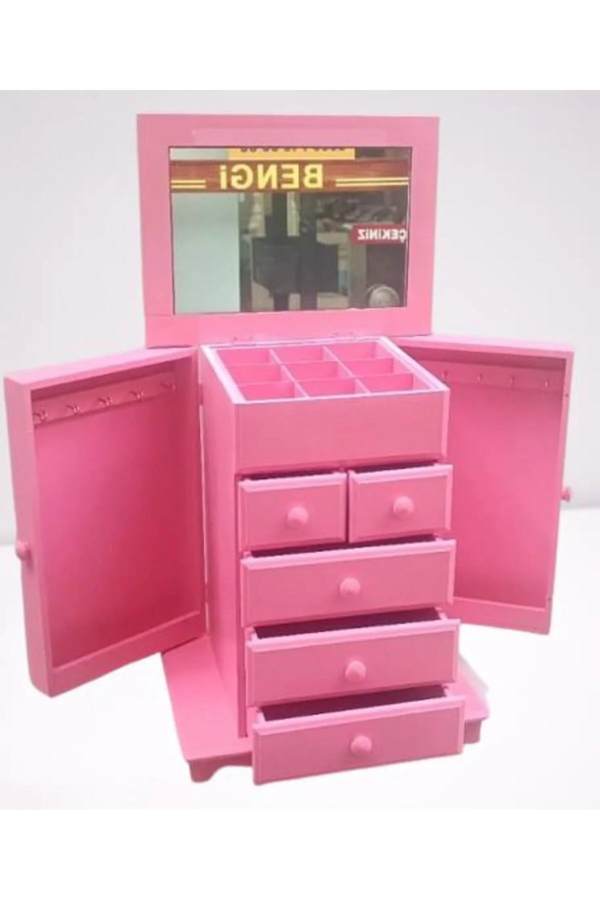 Hobi Adn 90389 Takı Kutu Makyaj Şifonyer Model 9Çekmece Parlak Pembe Ahşap MDF Hobi Adn 90389 Takı Kutu Makyaj Şifonyer Model 9Çekmece Parlak Pembe Ahşap MDF - Görsel 3