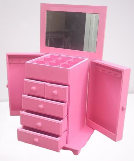 Hobi Adn 90389 Takı Kutu Makyaj Şifonyer Model 9Çekmece Parlak Pe