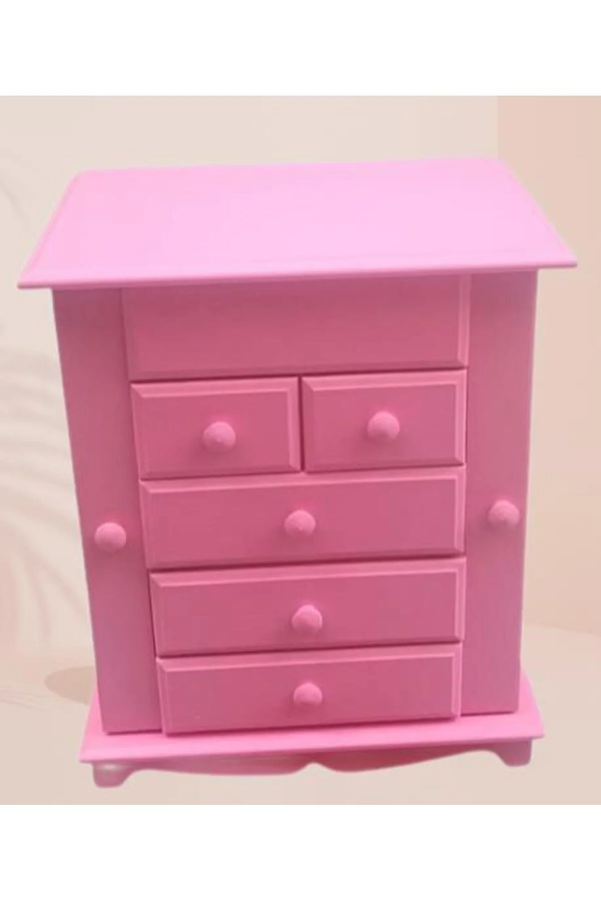 Hobi Adn 90389 Takı Kutu Makyaj Şifonyer Model 9Çekmece Parlak Pembe Ahşap MDF Hobi Adn 90389 Takı Kutu Makyaj Şifonyer Model 9Çekmece Parlak Pembe Ahşap MDF