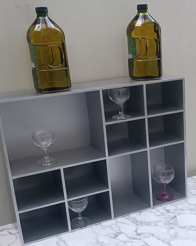 Hobi ADN Dekoratif 90352 Kupa Raf Model Ahşap MDF Antrasit Gri Re