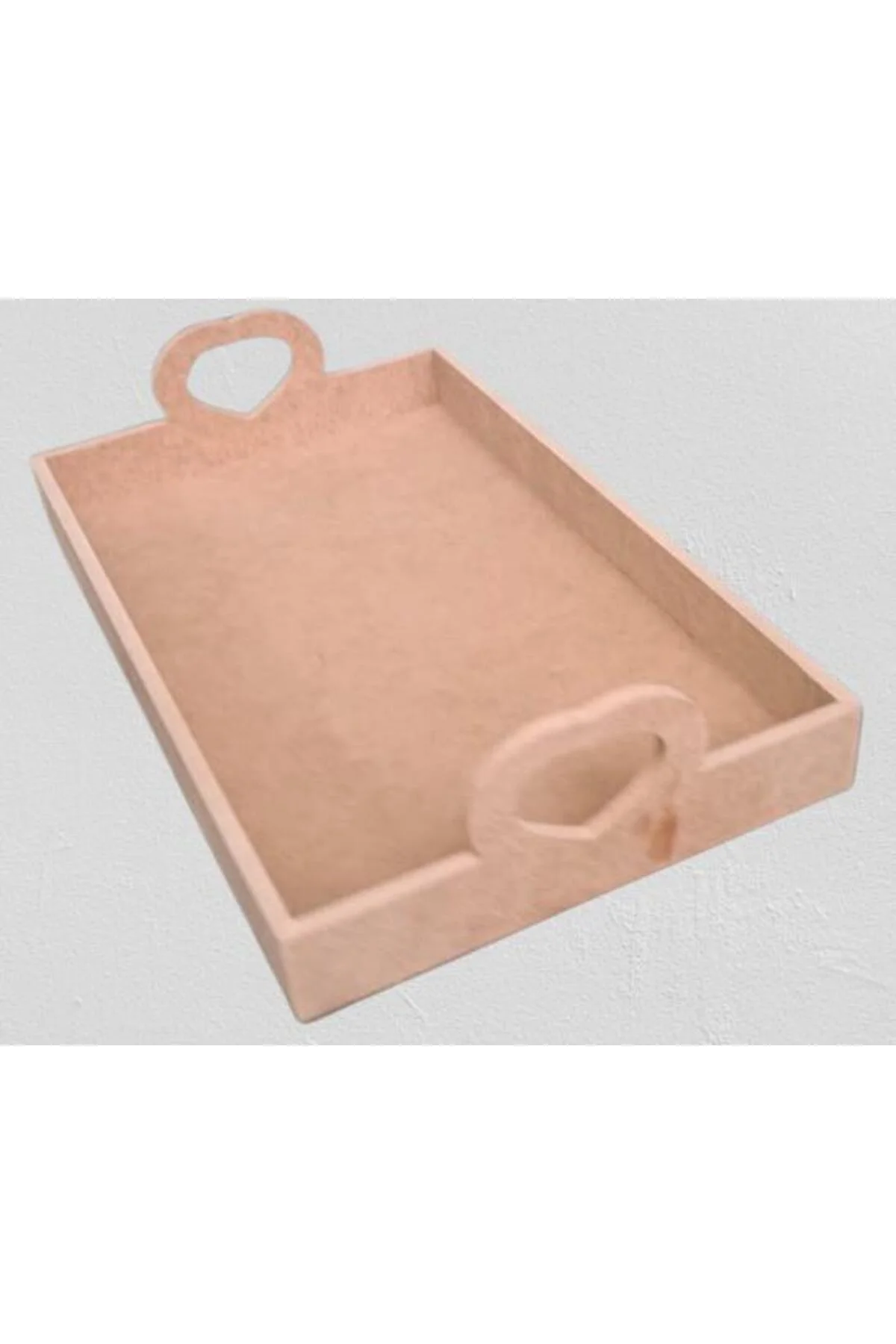 Hobi ERC 90367 MODEL Tepsi Kalp Kulplu Ahşap MDF HAM El Yapım - Görsel 2