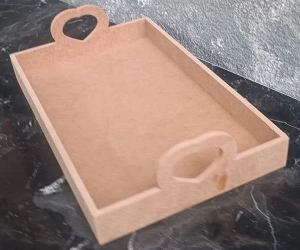 Hobi ERC 90367 MODEL Tepsi Kalp Kulplu Ahşap MDF HAM El Yapım