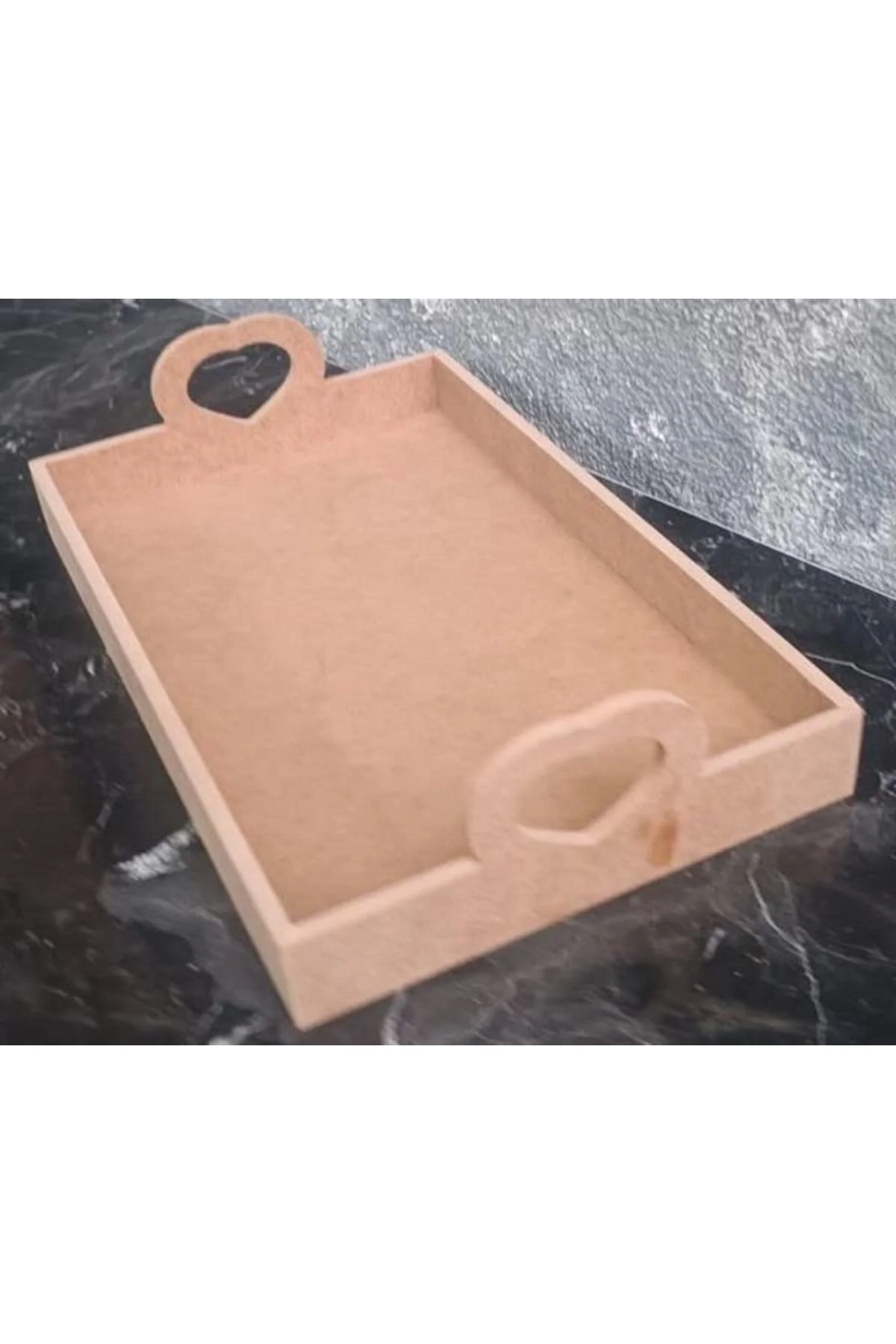 Hobi ERC 90367 MODEL Tepsi Kalp Kulplu Ahşap MDF HAM El Yapım - Görsel 7