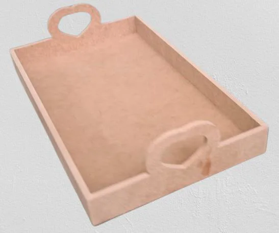Hobi ERC 90367 MODEL Tepsi Kalp Kulplu Ahşap MDF HAM El Yapım