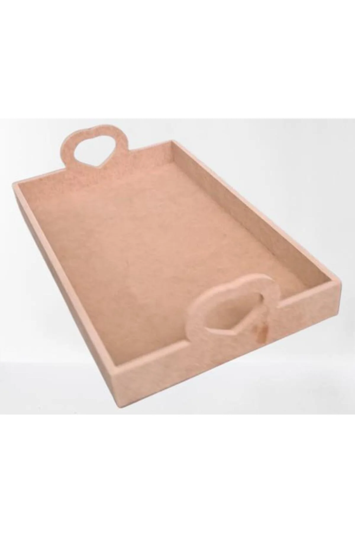 Hobi ERC 90367 MODEL Tepsi Kalp Kulplu Ahşap MDF HAM El Yapım - Görsel 3