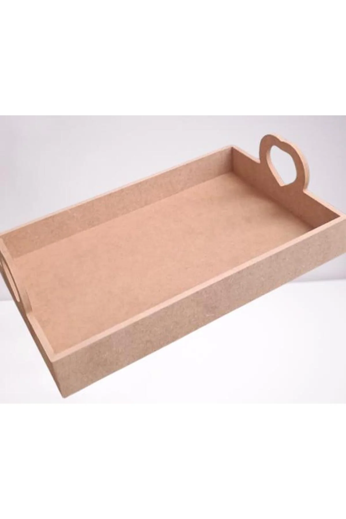 Hobi ERC 90367 MODEL Tepsi Kalp Kulplu Ahşap MDF HAM El Yapım - Görsel 4