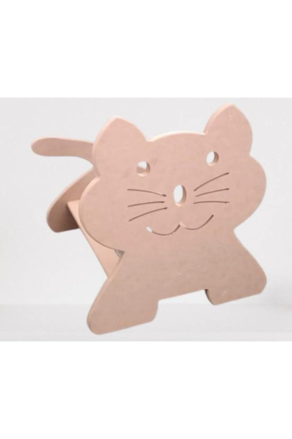 Hobi ERC 90369 MODEL Kedi Mama Ve Su Kabı Seti MDF HAM boyasız Paslanmaz Tabak - Görsel 4
