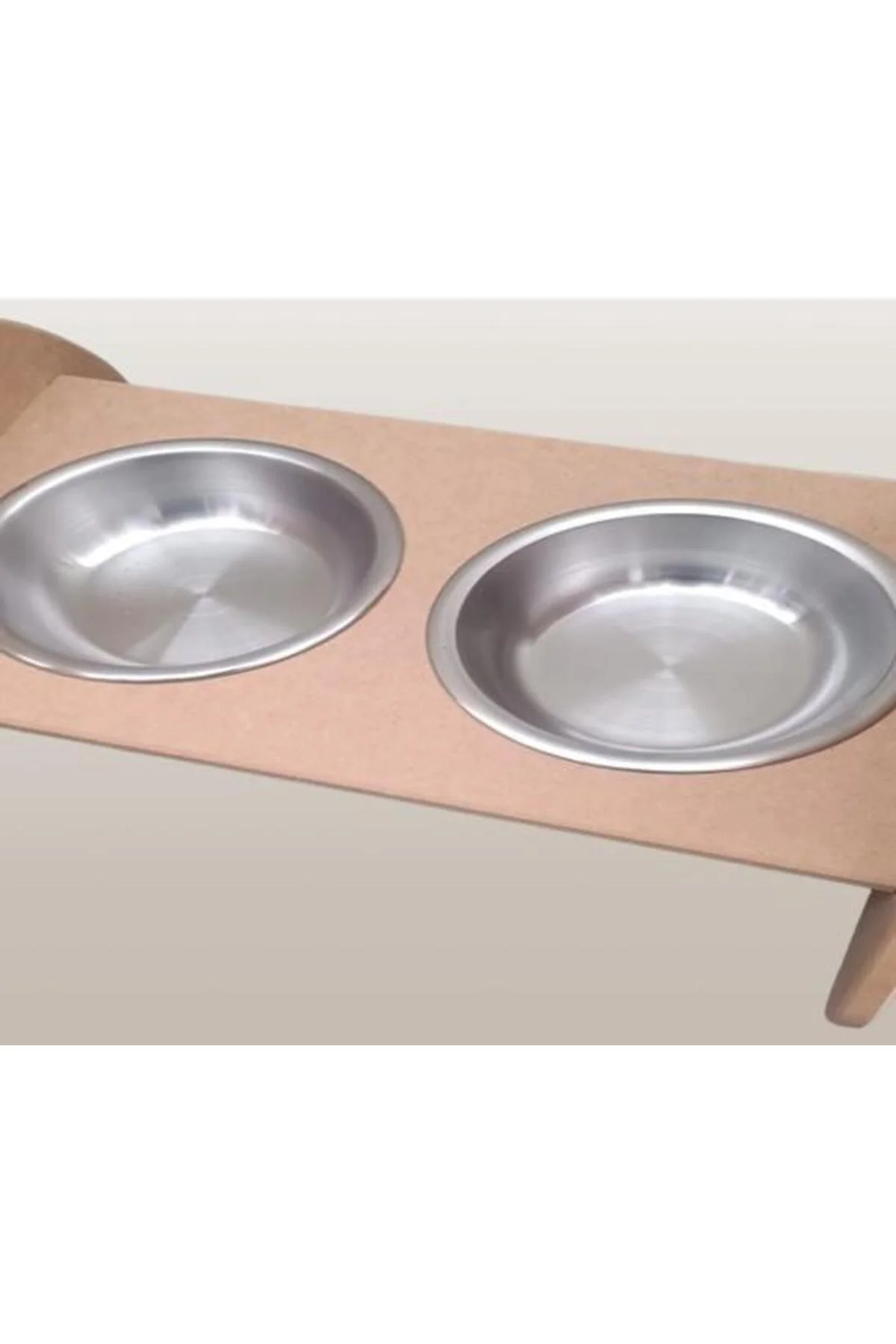 Hobi ERC 90369 MODEL Kedi Mama Ve Su Kabı Seti MDF HAM boyasız Paslanmaz Tabak - Görsel 6