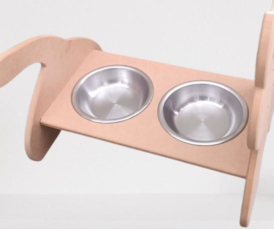 Hobi ERC 90369 MODEL Kedi Mama Ve Su Kabı Seti MDF HAM boyasız Pa