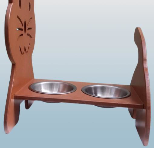 Hobi ERC 90373 MODEL Kedi Mama Ve Su Kabı Seti MDF Ceviz Renk Pas