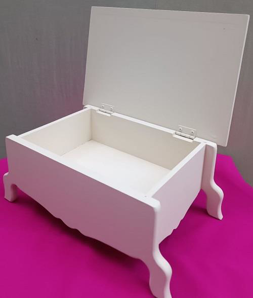 Hobi ERC Ayaklı Kutu Model 90401 Parlak Krem Boyalı Ahşap MDF El 