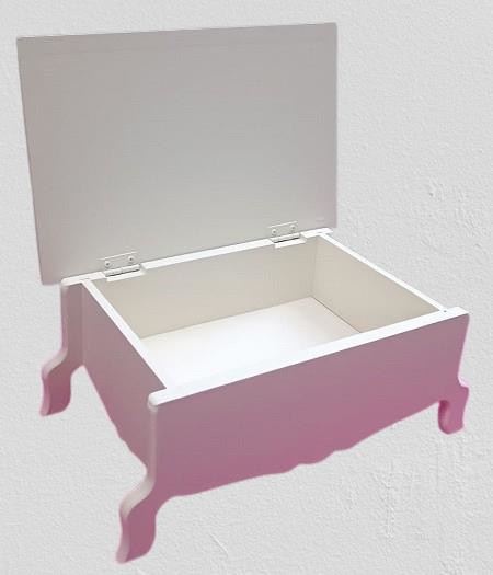 Hobi ERC Ayaklı Kutu Model 90401 Parlak Krem Boyalı Ahşap MDF El 