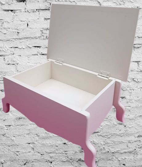 Hobi ERC Ayaklı Kutu Model 90401 Parlak Krem Boyalı Ahşap MDF El 