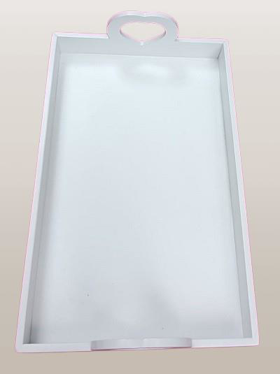 Hobi ERC Kalp Kulplu Tepsi 90404 MODEL Ahşap MDF Parlak Beyaz lak