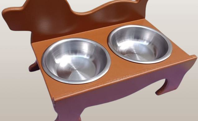 Hobi ERC MODEL 90374 KÖPEK Mama Ve Su Kabı Seti MDF Ceviz Renk Pa
