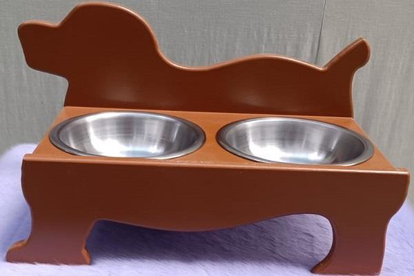 Hobi ERC MODEL 90374 KÖPEK Mama Ve Su Kabı Seti MDF Ceviz Renk Pa